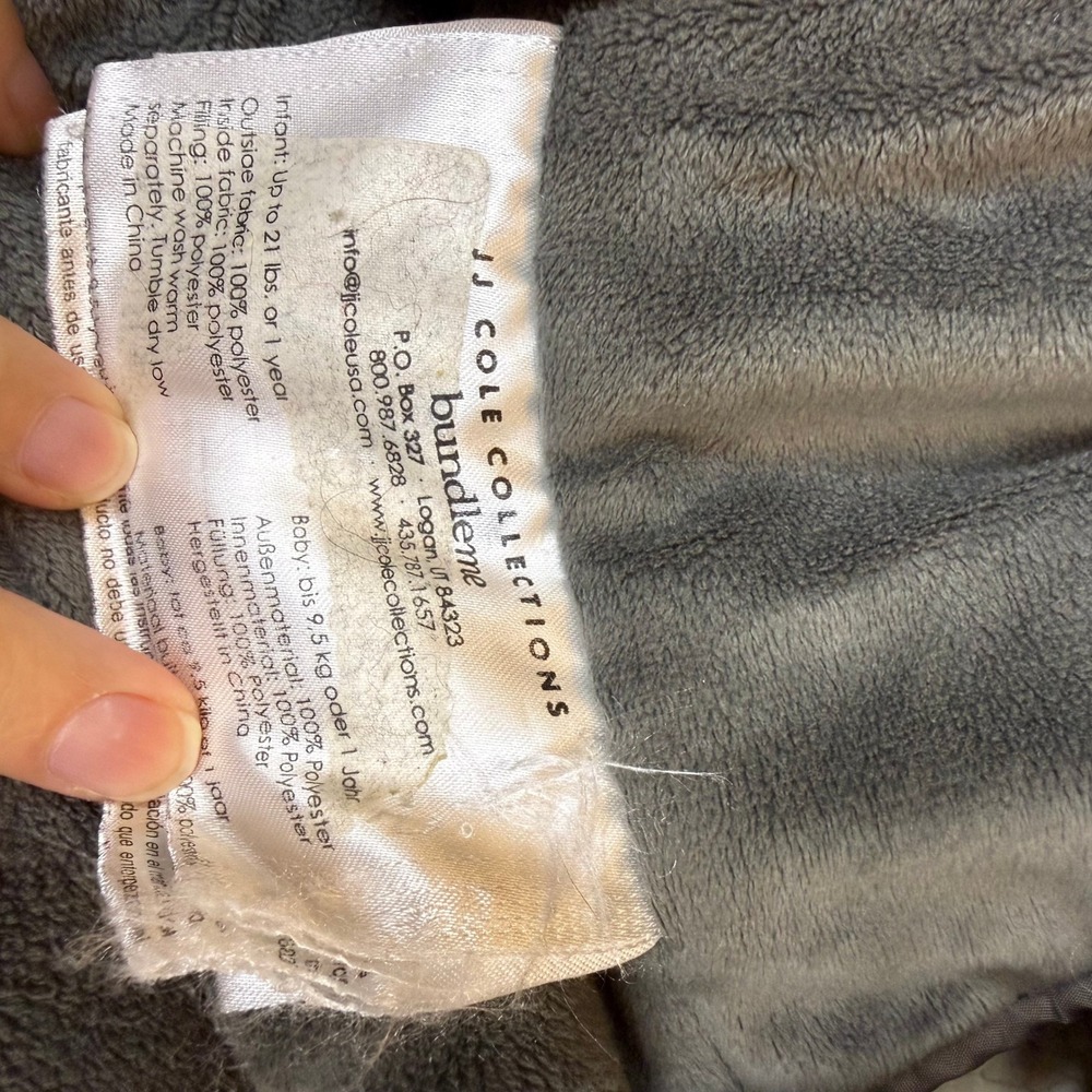 JJ‎ Cole Bundleme Infant Cozy Footmuff Stroller Snowsuit Gray Sherpa Lined - Picture 4 of 6